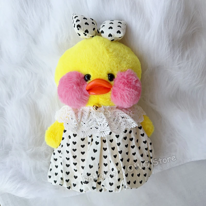 30cm Lalafanfan Clothes Yellow Duck Accessories Soft Toy Duck Clothing Set Cartoon Stuffed Dolls Fluffy Duck Plush Doll Outfit