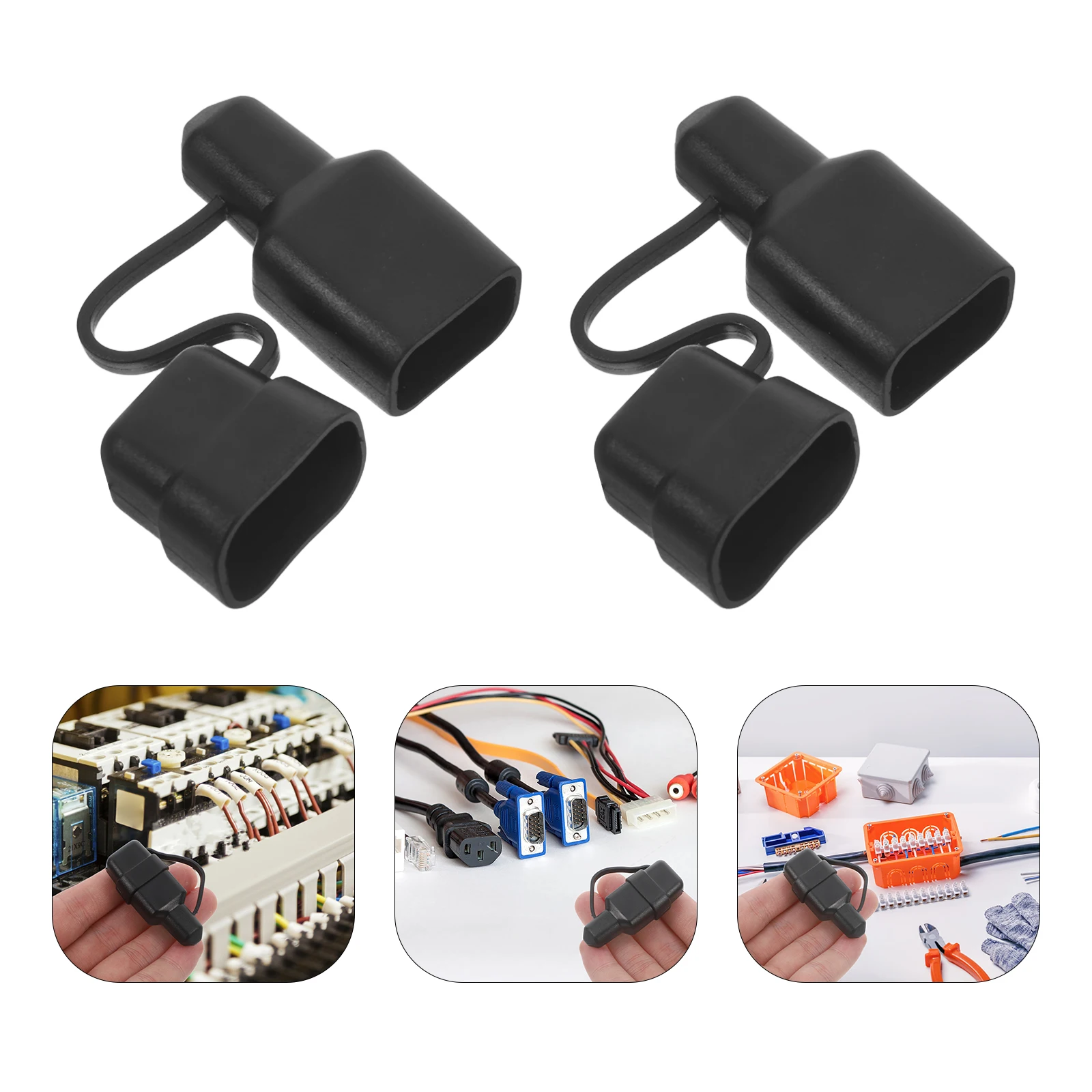

4pcs Waterproof Dustproof Cable Plug Cover Connector Protection Cap For Style Electrical Quick Disconnect
