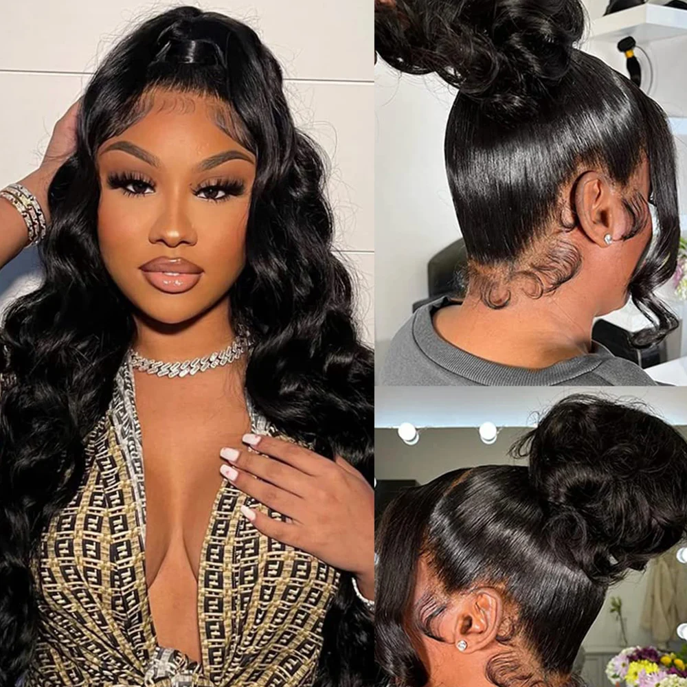 

180 Density 360 Full Lace Wig Body Wave Human Hair Wig HD Transparent Lace Frontal Human Hair Wig Brazilian Pre Plucked Lace Wig