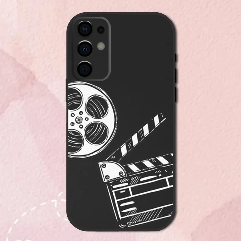 Clapperboard Phone Case For Samsung S24,S21,S22,S23,S30,Ultra,S20,Plus,Fe,Lite,Note,10,9,5G Black Soft Cover