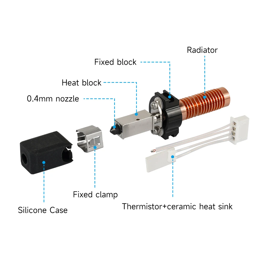 ترقية ل Flashforge Adventurer AD5M فوهة/5 متر برو فوهة عدة الجمعية Hotend 0.4 مللي متر عالية السرعة فوهة ثلاثية الأبعاد جزء الطابعة #5