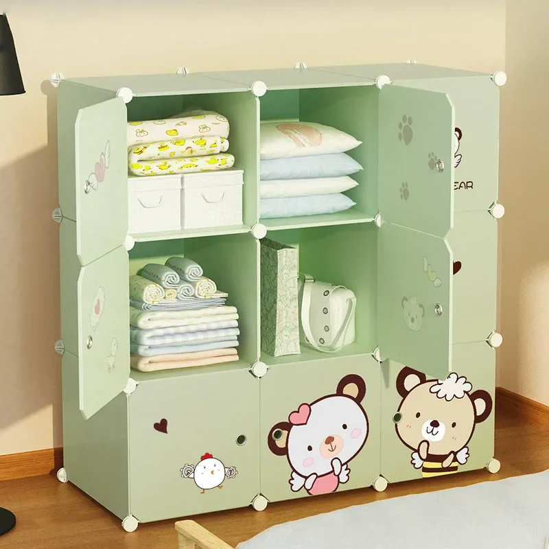 

Kids Simple Wardrobe Partitions Storage Clothes Portable Closet Bedroom Organizer Cupboard Cube Armario Lounge Suite Furniture