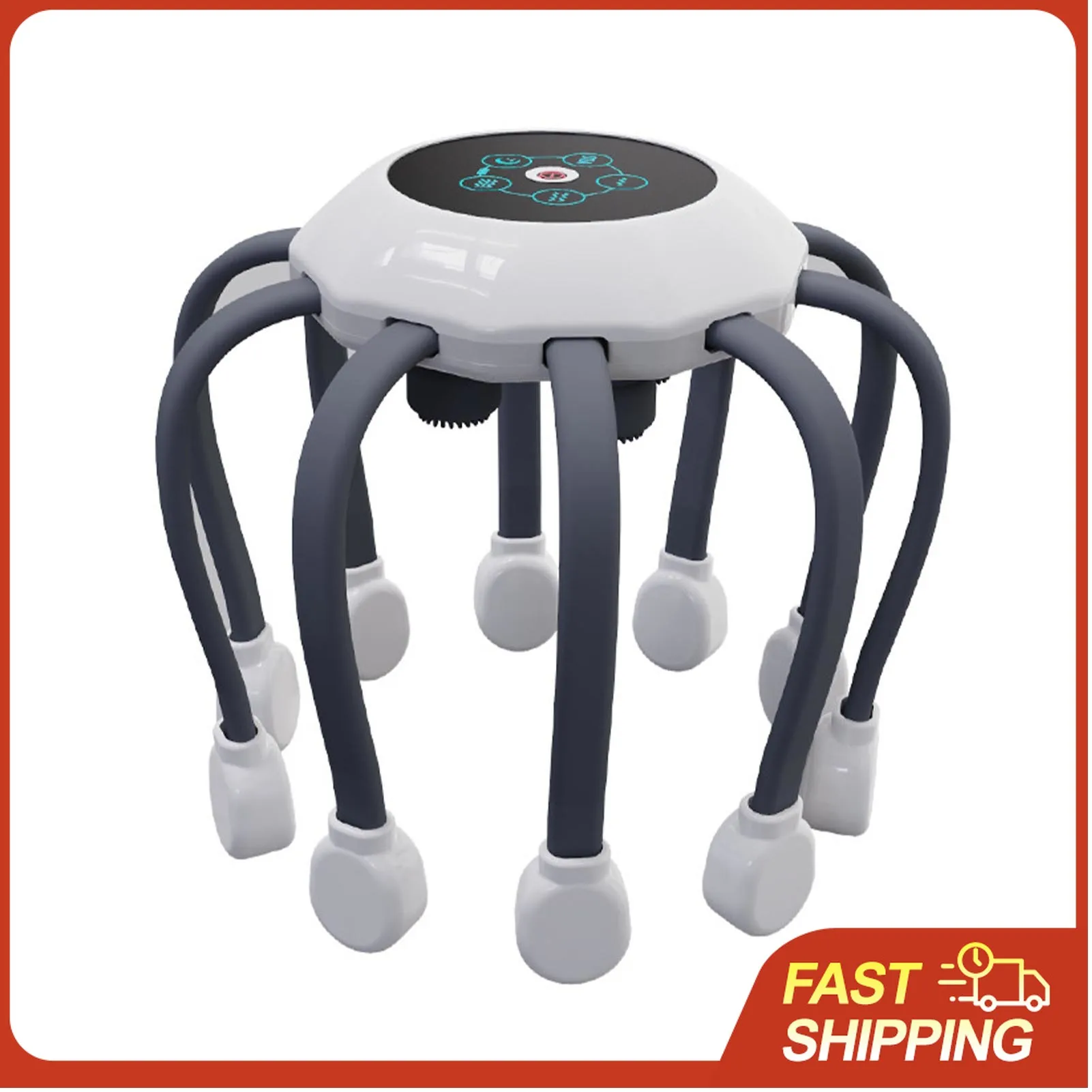 

360° Electric Scalp Massager with 4 Contacts Automatic Vibration for Stress Relief & Head Relaxation