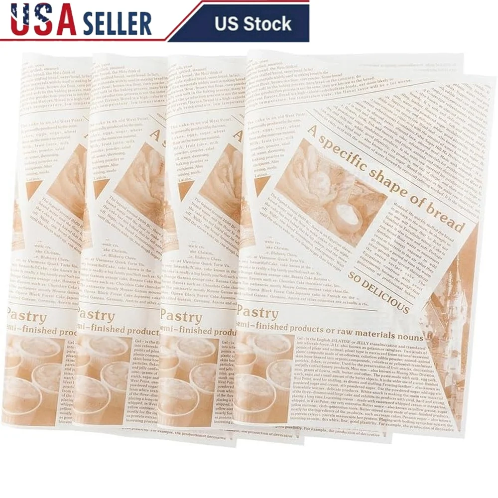 

Greaseproof Deli Papers 15x11 Inch 200 Count Newspaper Print Food Wraps Microwave Safe Basket Liners Sandwiches