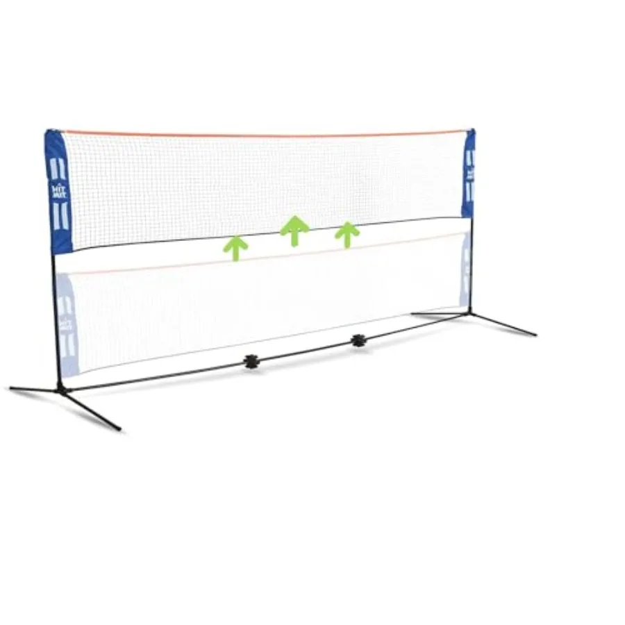 

HIT MIT Adjustable Height Portable Badminton Net Set - Competition Multi Sport Indoor or Outdoor Net for Playing Pickleball Vol