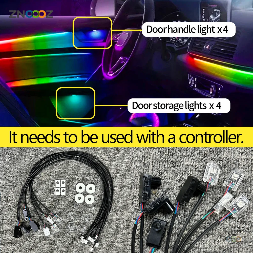 Car Ambient Light Accessories Door/foot Sole/speaker/main/auxiliary Control Box