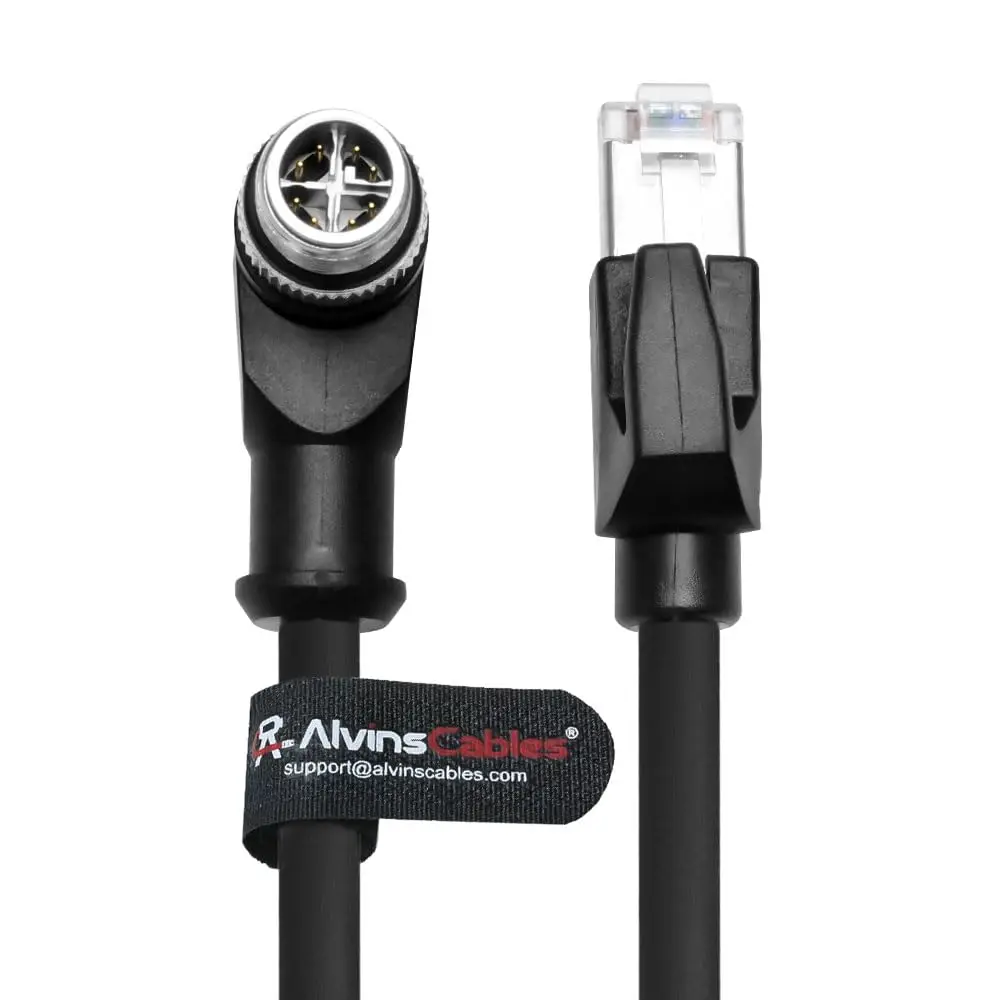 

Alvin's Cables M12 X-Code 8 Pin Male to RJ45 Ethernet Cable for Cognex Keyence Camera, High-Flex Cat6a Cable for 49.2ft/15m