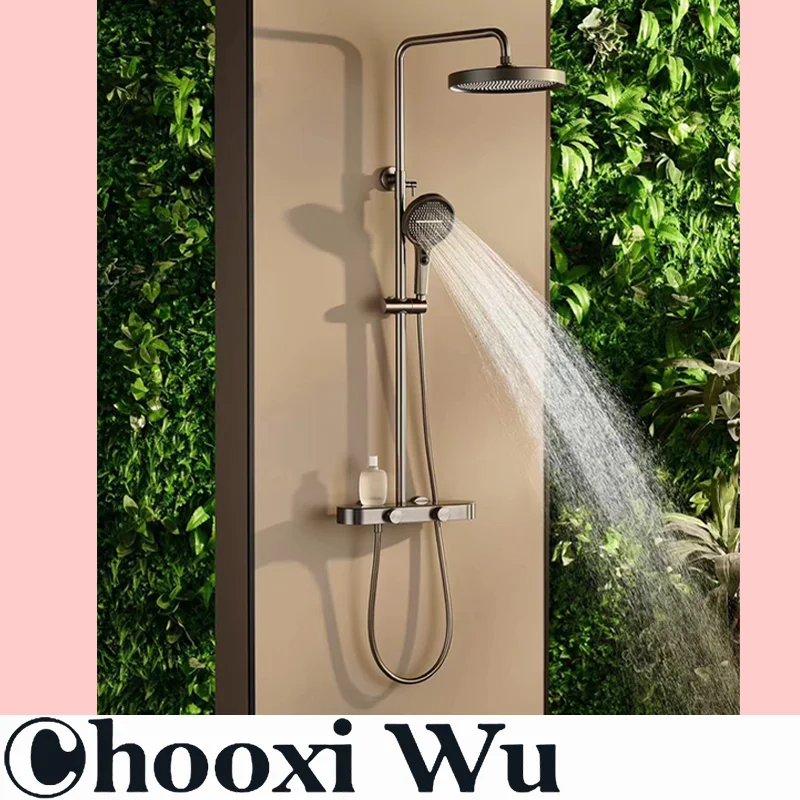 CHOOXIWU-Thermostatic Shower System Smart Digital Bathroom Shower Faucet Set Temperature Display Shower Bathroom Shower Set