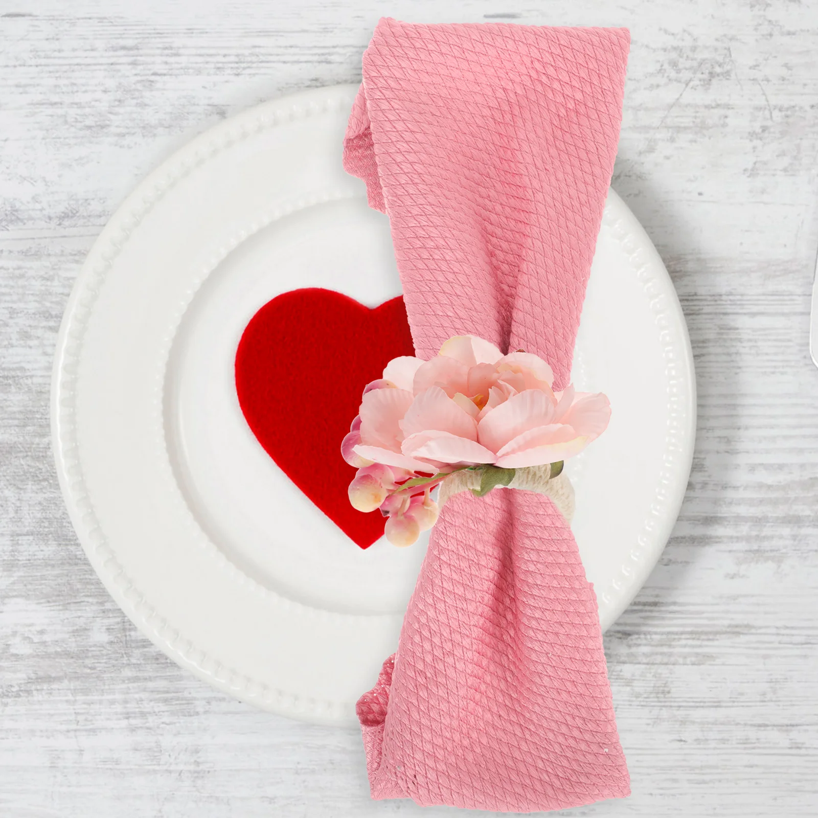 

4Pcs Napkin Rings Elegant Decorative Serviette Buckles Fine Workmanship Reusable Table Decoration for Party Dining Home Use