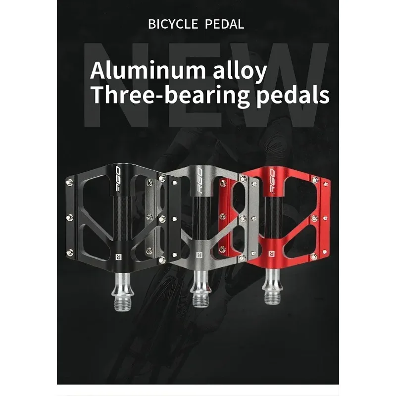 RGO Hybrid Pedals Carbon Fiber + Aluminum Alloy 3-Bearing Dual-Use System for Road & MTB Non-Slip Platform Design Bicycle Parts
