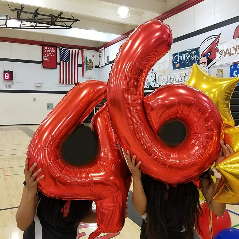 Number 40 Balloon 40 Digit Balloon Forty Blue Figure Green Globe 40th Birthday Big Large Red Rose Golden Black Colorful 32inch view 5