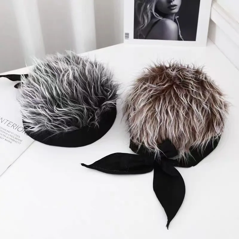 

Synthetic Short Hair Spiked Wig Hat Toupee Hip Hop Dance Fake Hair Wigs Hat Men's Landlord Melon Beanie Sports Headband Headwear