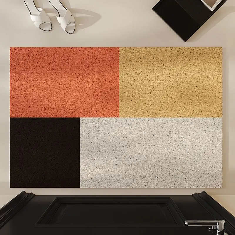 Retro door silk ring floor mat, home non-slip carpet, door entry mat can be cut, dirt-resistant leave-in foot cushion