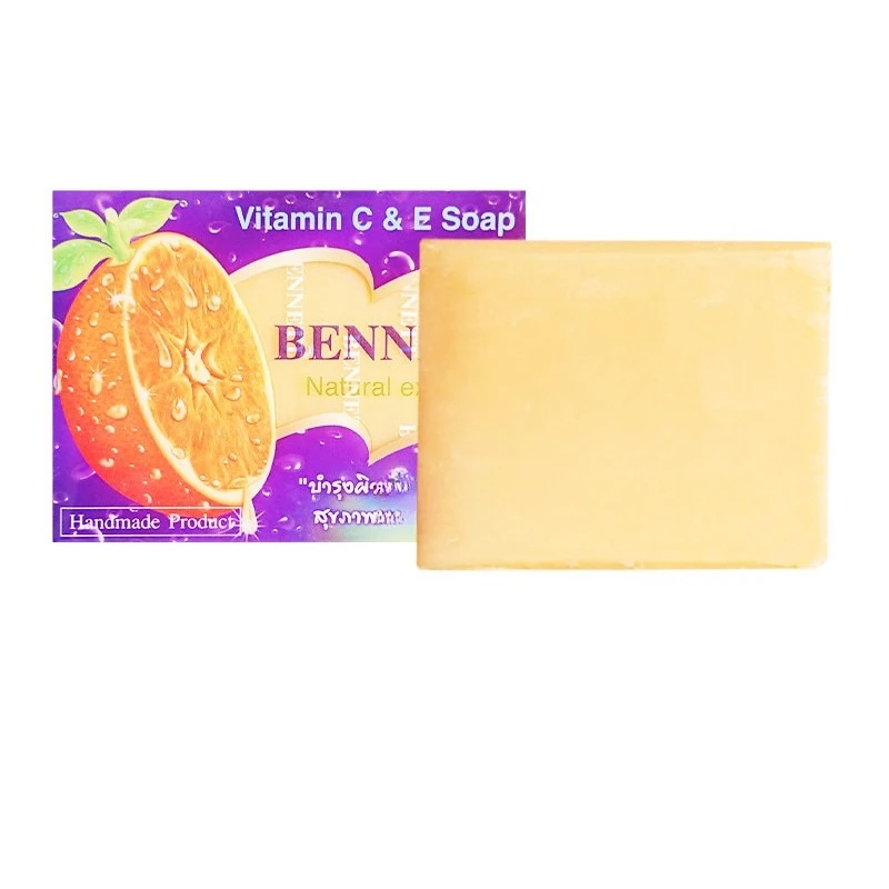 Thai Bennett Orange Plant & Fruit Soap 130g, Cleansing Bar for Face & Body, Refreshing & Natural Formula