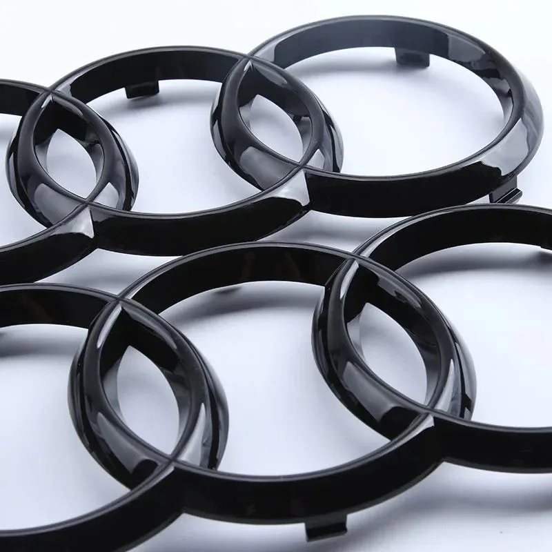 Pour Audi A3 A4 B8 8P A6 C7 A5 Q5 B7 B6 B9 SLINE QUATTRO RS Q3 Q7 S3 S4 S5 S6 4 Anneaux ABS Emblème de capot avant de voiture Logo arrière