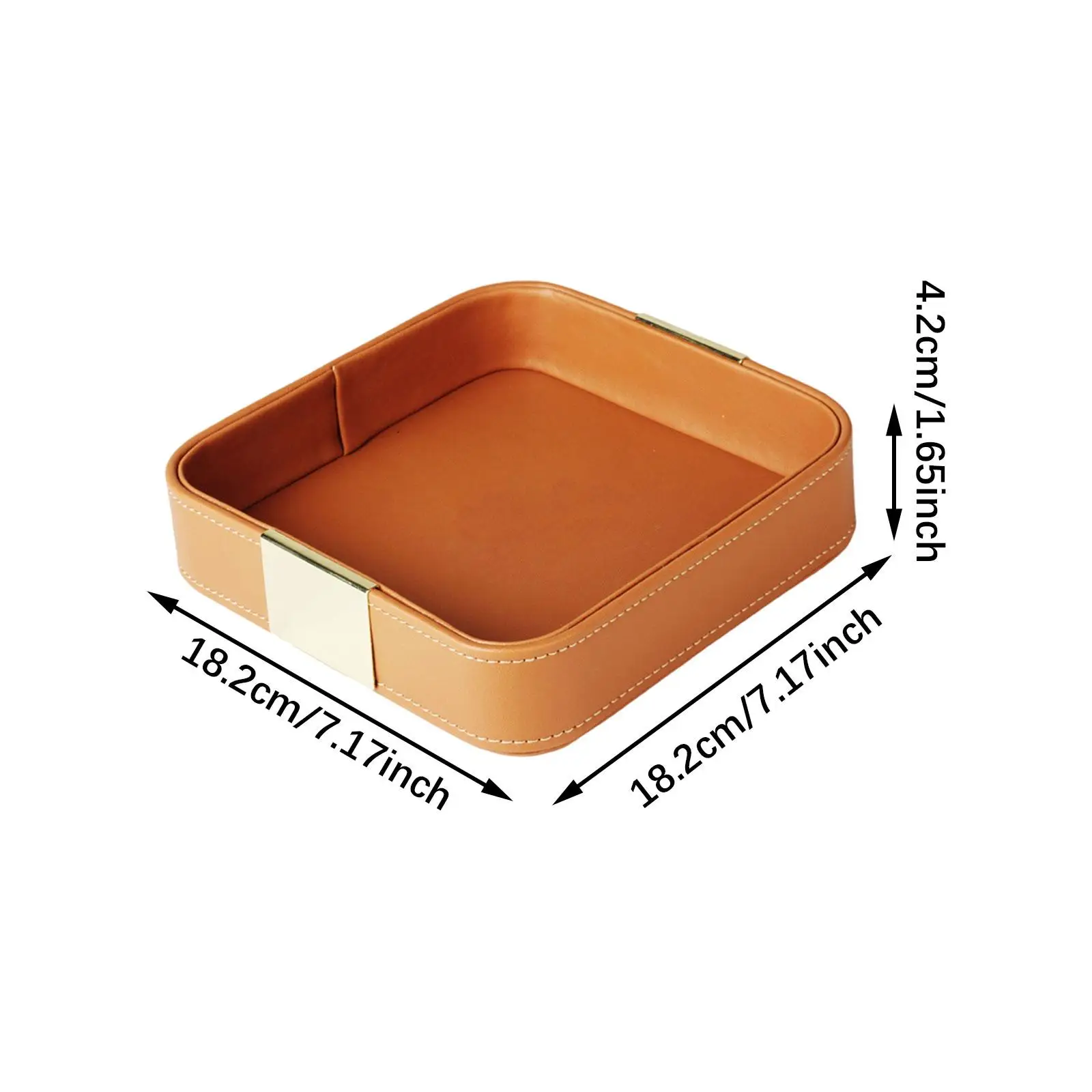 PU Leather Valet Tray Tabletop Leather Tray for Keys Remote Control Bedroom
