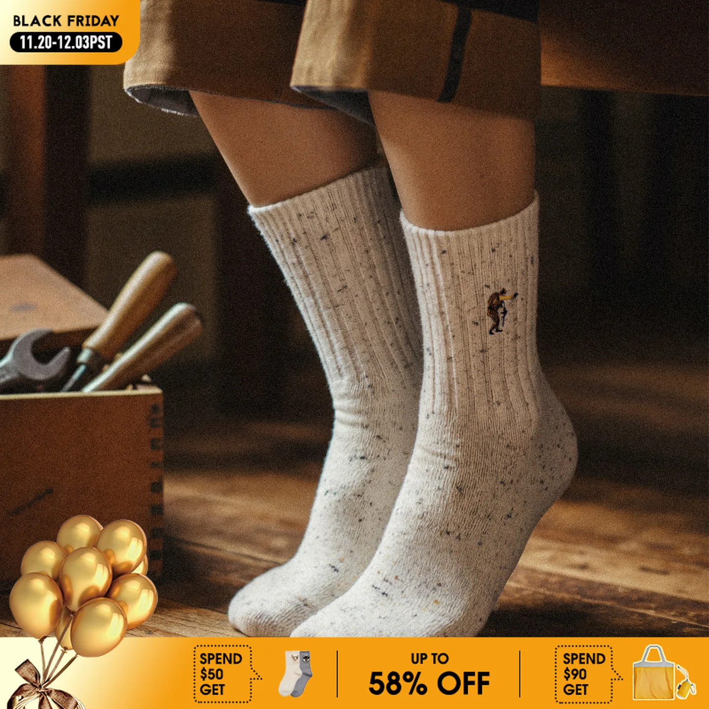 

Женские шерстяные носки Maden в стиле ретро с вышивкой, 96-игольные толстые вязаные теплые уютные цветные носки в винтажном стиле в горошек, осенне-зимние носки