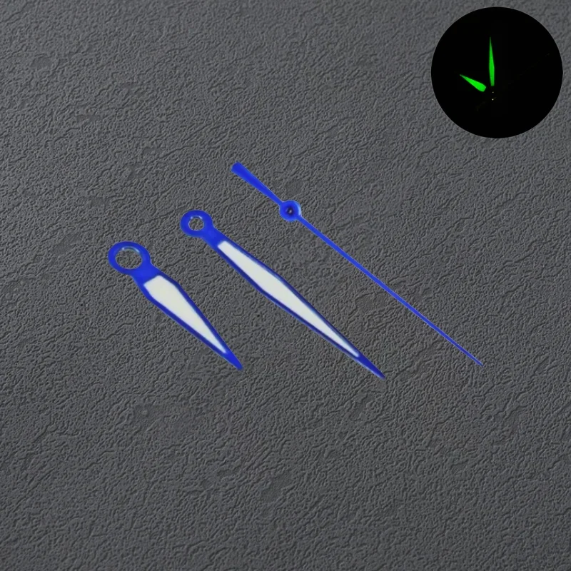 Parilk Blauw Zilver Heldere Pilot Horloge Wijzers Groene Lichtgevende Horloge Hand voor IW Sek NH35 NH70 NH36 Automatisch Mechanisch Uurwerk