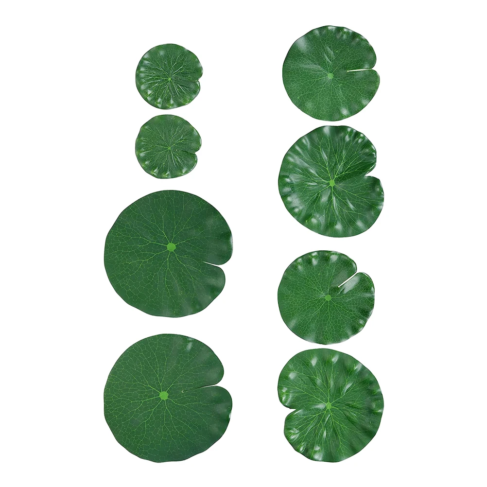 

8 Pcs Simulated Lotus Leaf Decorative Lily Pads Floating Pond Plants Aquarium Flower Pot Accessory EVA Material Garden