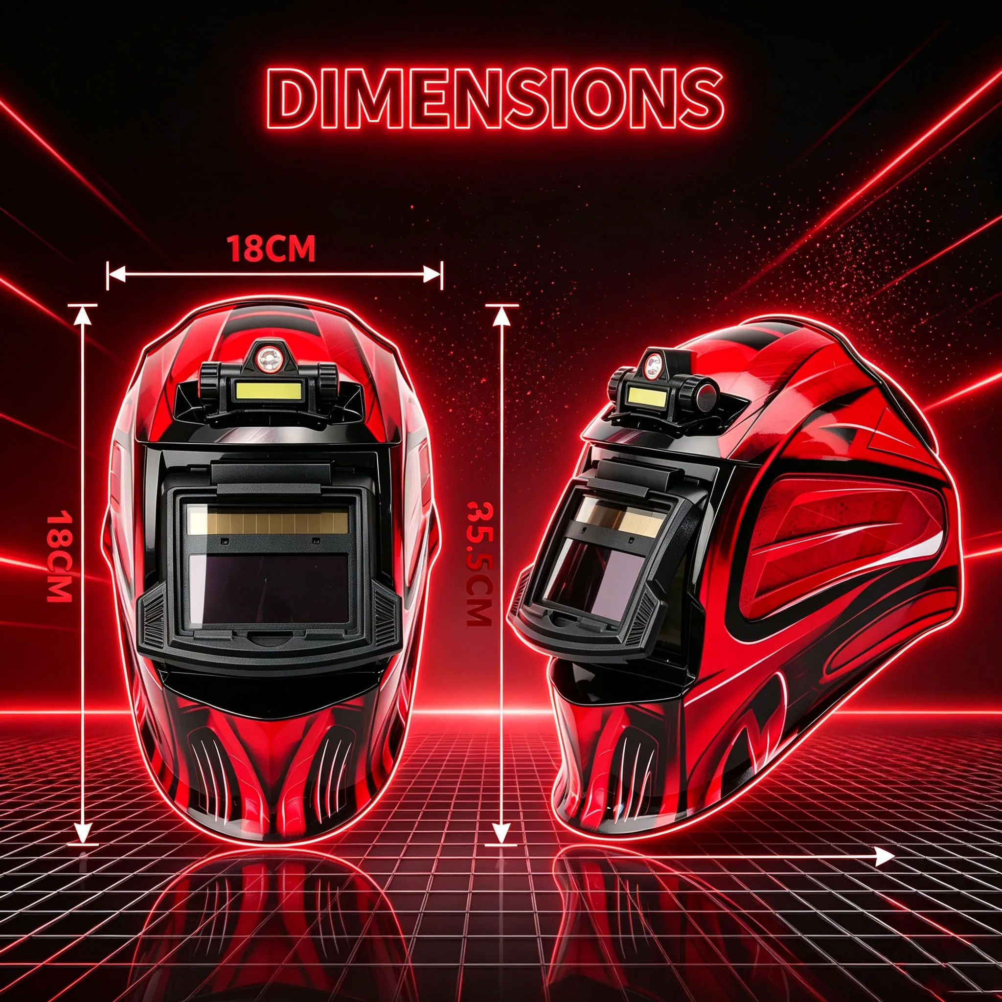 True Color Auto Darkening Welding Helmet Solar Powered with 4 Sensors Shade 4/5-9/9-13 for TIG MIG MMA - 1/1/1/2