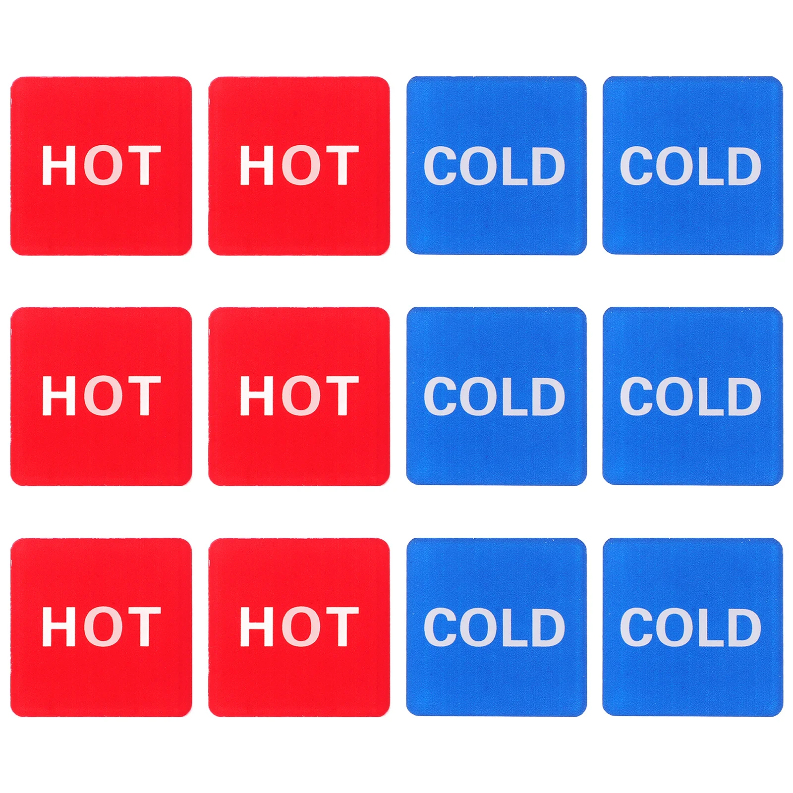 

6Pairs Hot Cold Water Heater Label Acrylic Stickers Self Stick Faucet Shower Bathtub Bathroom Kitchen Business Use Indicator