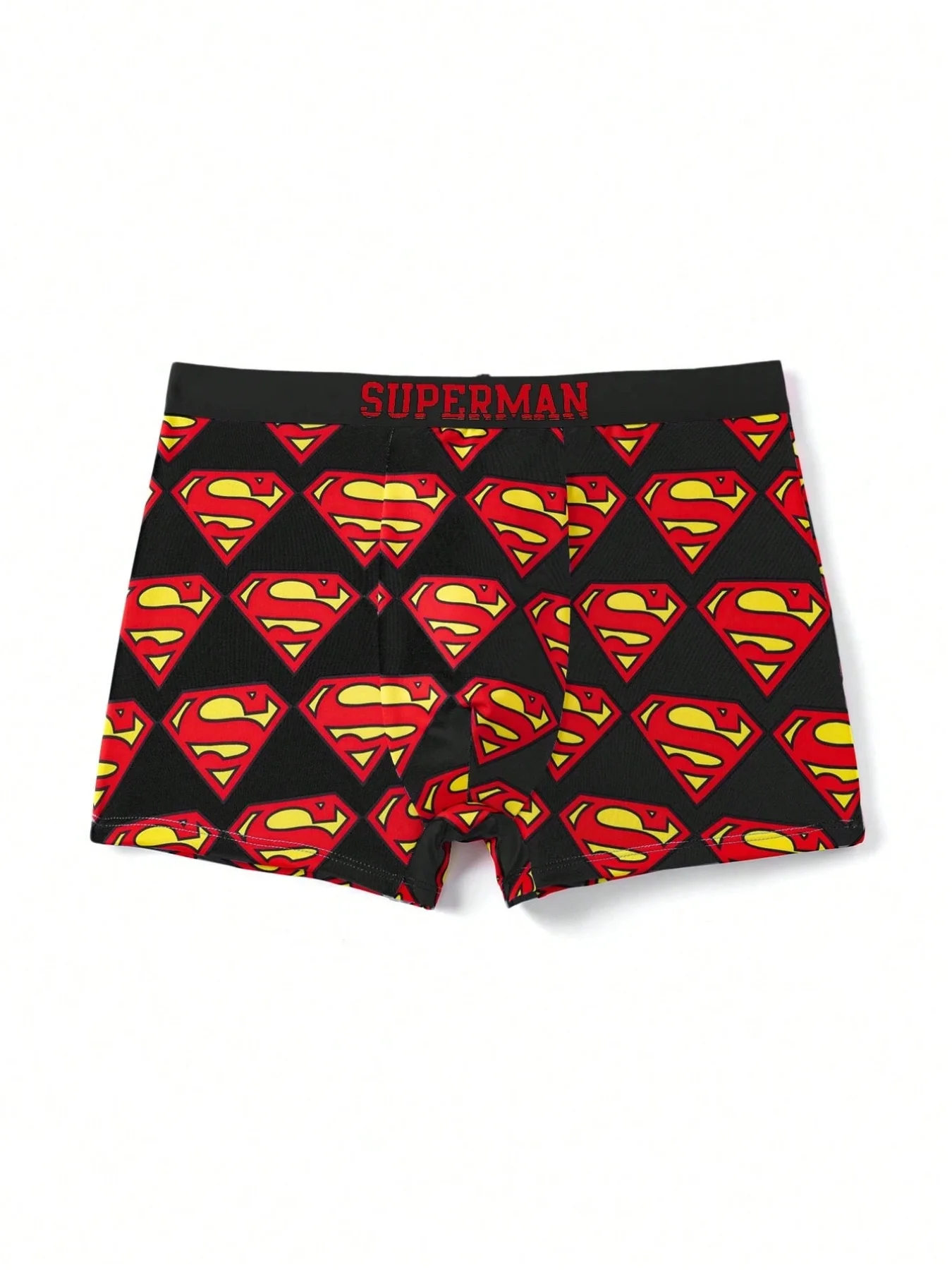 Calzoncillos de Hombre SUPERMAN X SHEIN, Cómodos, Suaves, Transpirables, con Estampado de Letras en Toda la Superficie