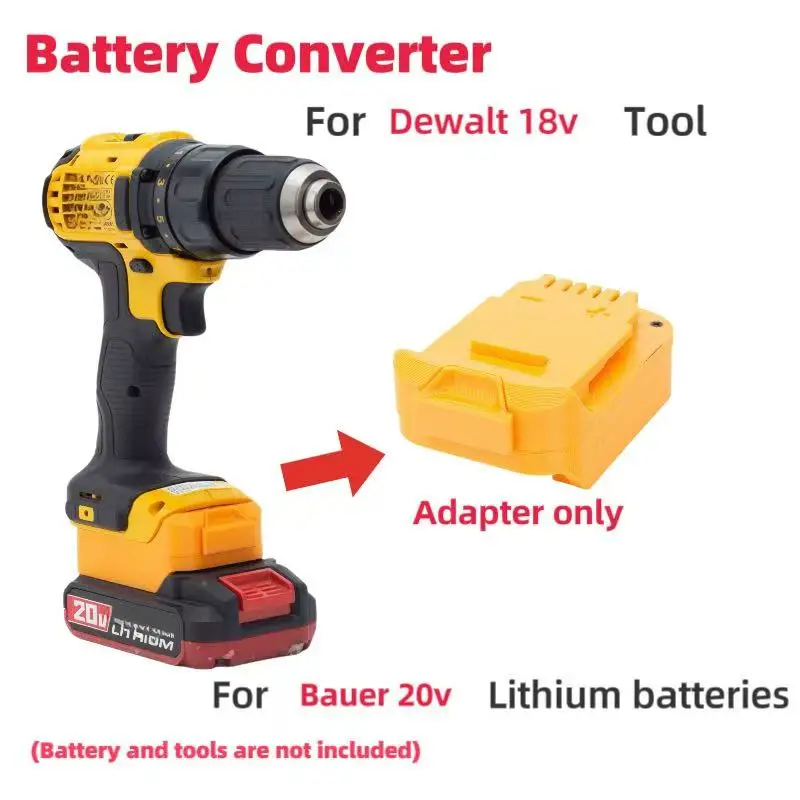 

Converter Adapter For Bauer 20v Lithium Batteries Adapter Convert To Dewalt 18V Tools Converter（No Tools And Batteries)