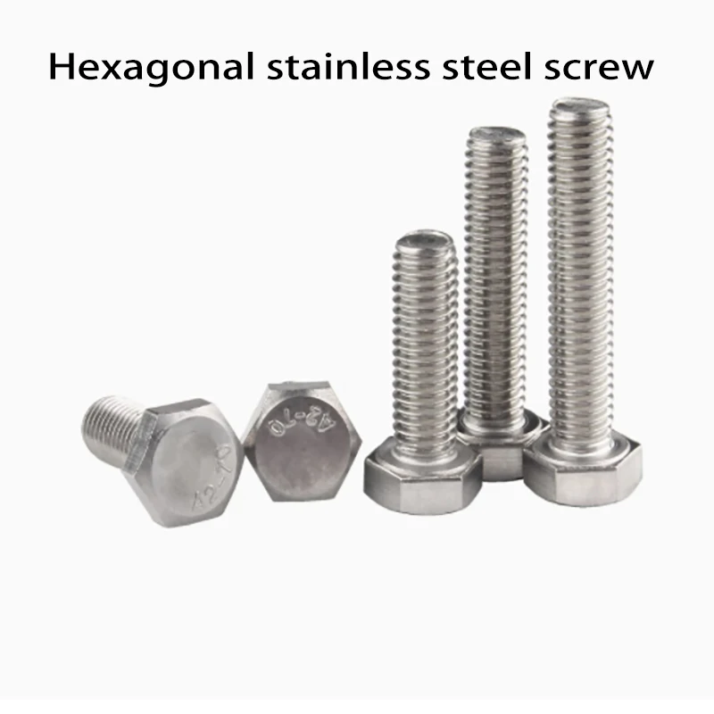 

M3 M4 M5 M6 M8 304 Stainless Steel Hexagon Head Bolt Full Thread External Hex Hexagon Head Screws