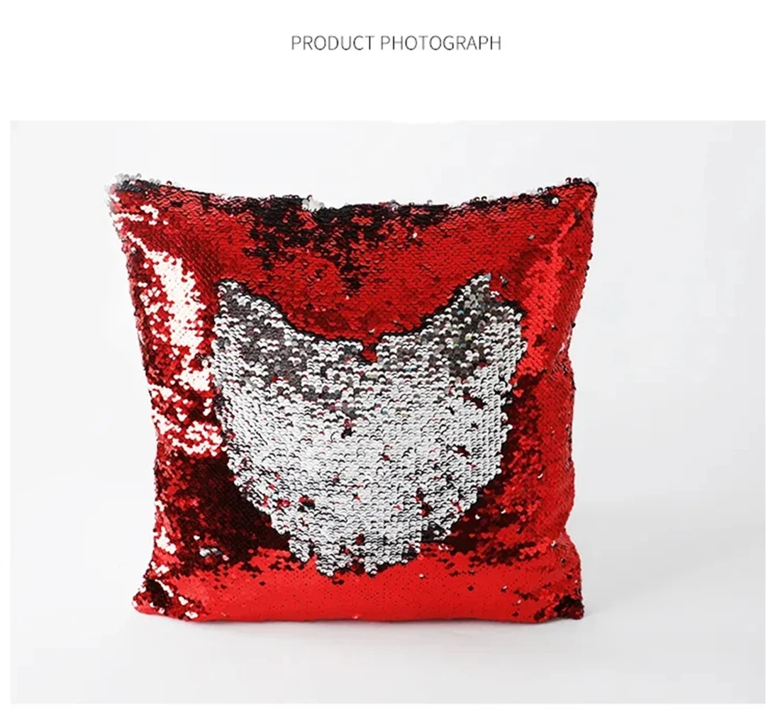 New Sequin Magic Sublimated Square Pillow Case For Customized Sofa Single Sided Sequin Cushion Cover