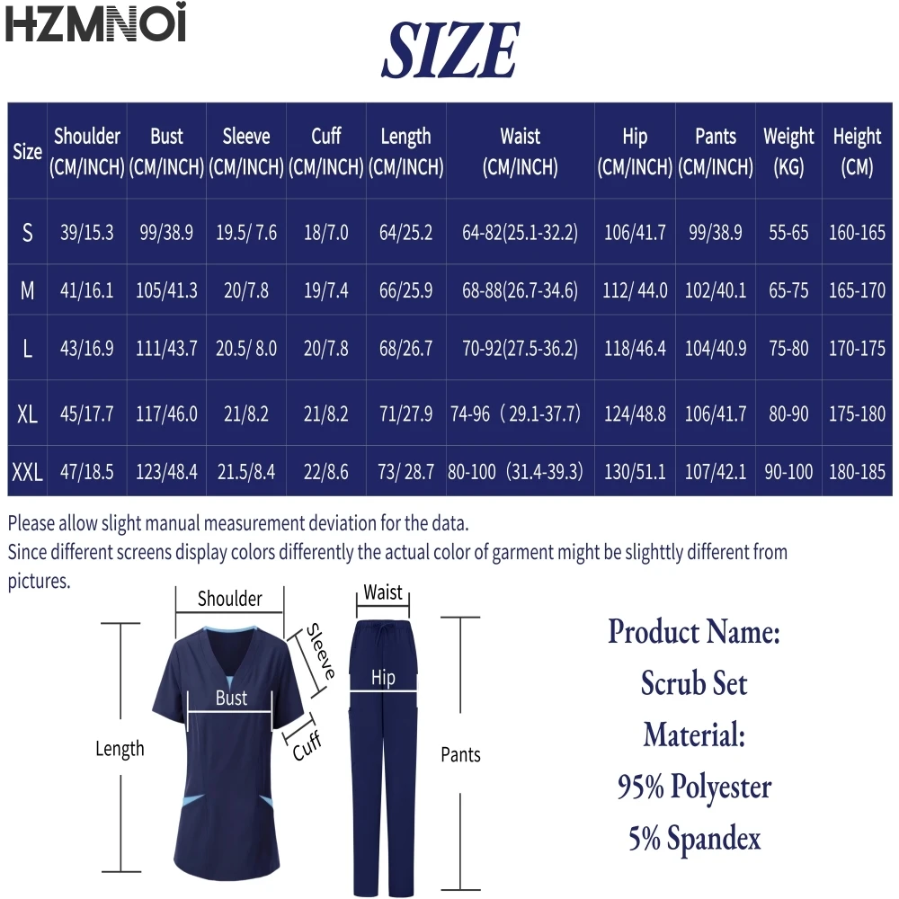 Women Scrubs Nurse Accessories Medical Uniform Unisex Slim Fit Comfort Clinical Women Operating Room Work Uniform Jogger Suit