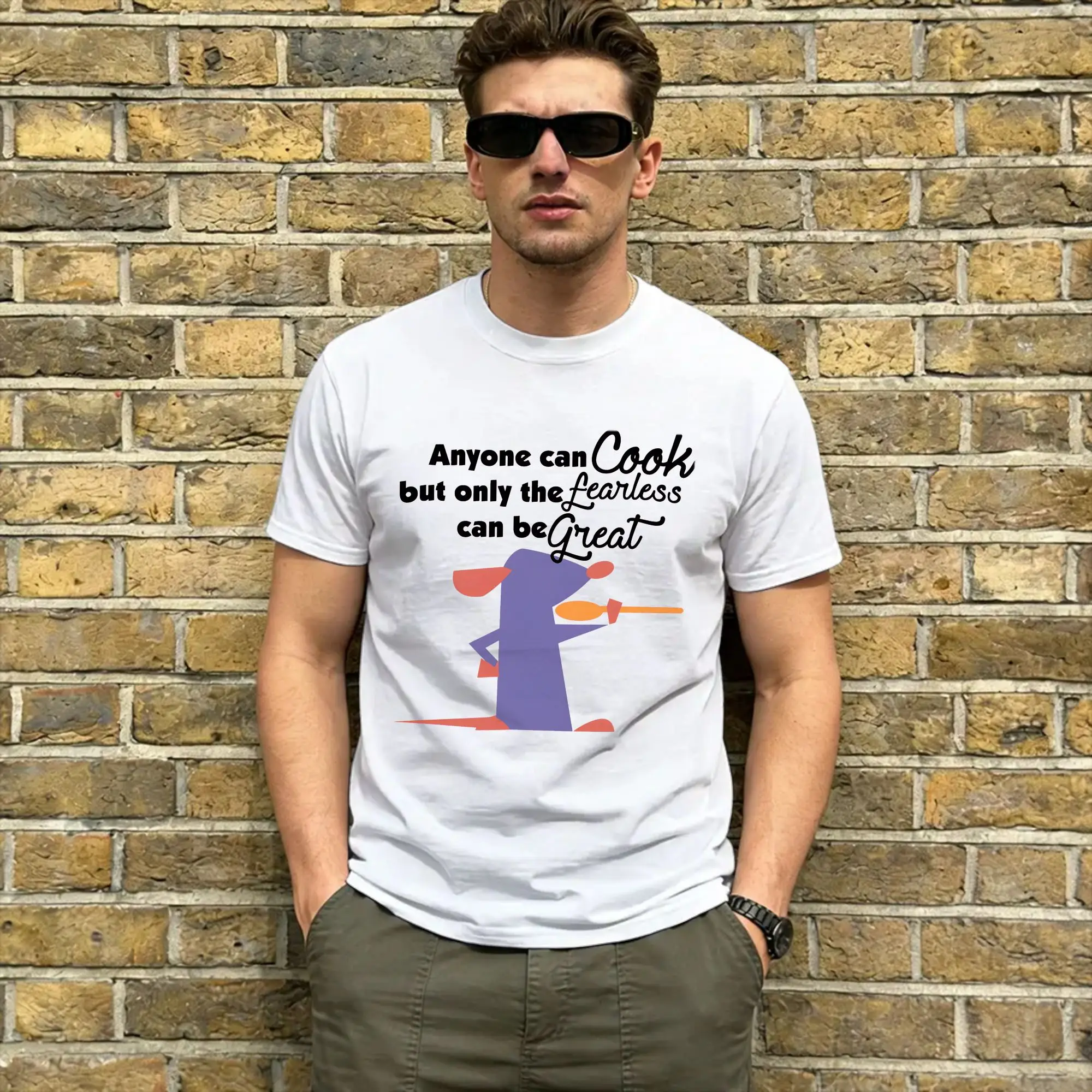 Humorous Small but Mighty T-Shirts for Men O Neck 100% Cotton T Shirts Ratatouilles Short Sleeve Tee Shirt Unique Clothing