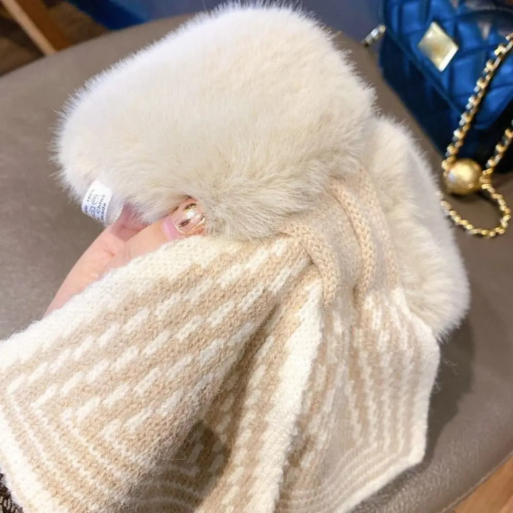 Fashion Accessory Solid Color Winter Neck Warmer Thicken Neck Warmer Cross Collar Scarf Faux Rabbit Fur Scarf for Women Girls