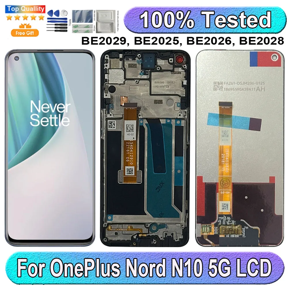 6.49''For OnePlus Nord N10 5G LCD Display Screen Touch Panel Digitizer Replacement Parts For OnePlus Nord N10 Screen With Frame