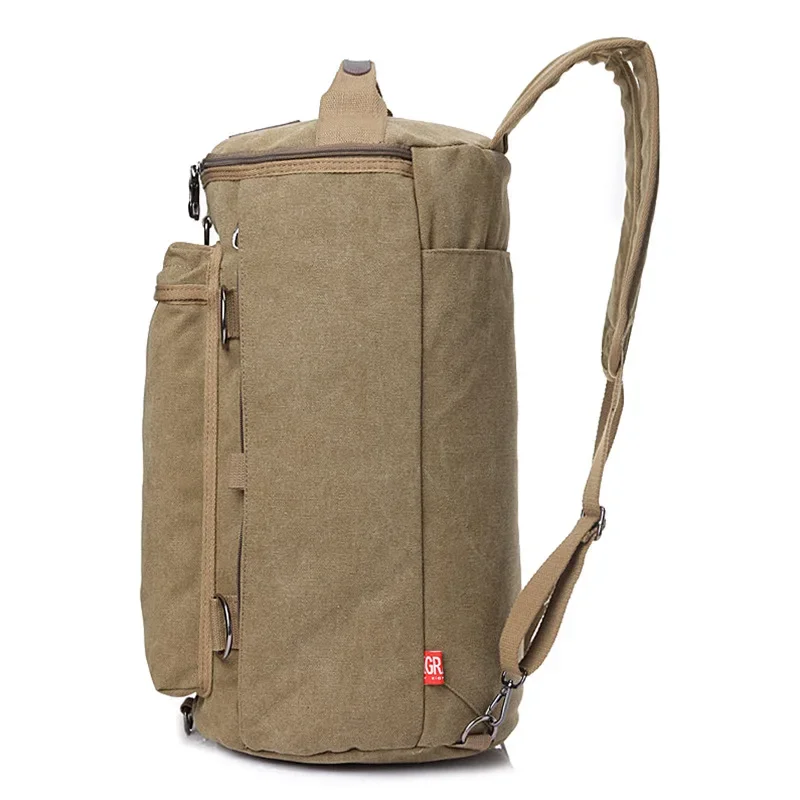 Mochila de lona Retro Para hombres y mujeres, bolsa de cubo de viaje para exteriores, bolsa deportiva de gran capacidad, 30l