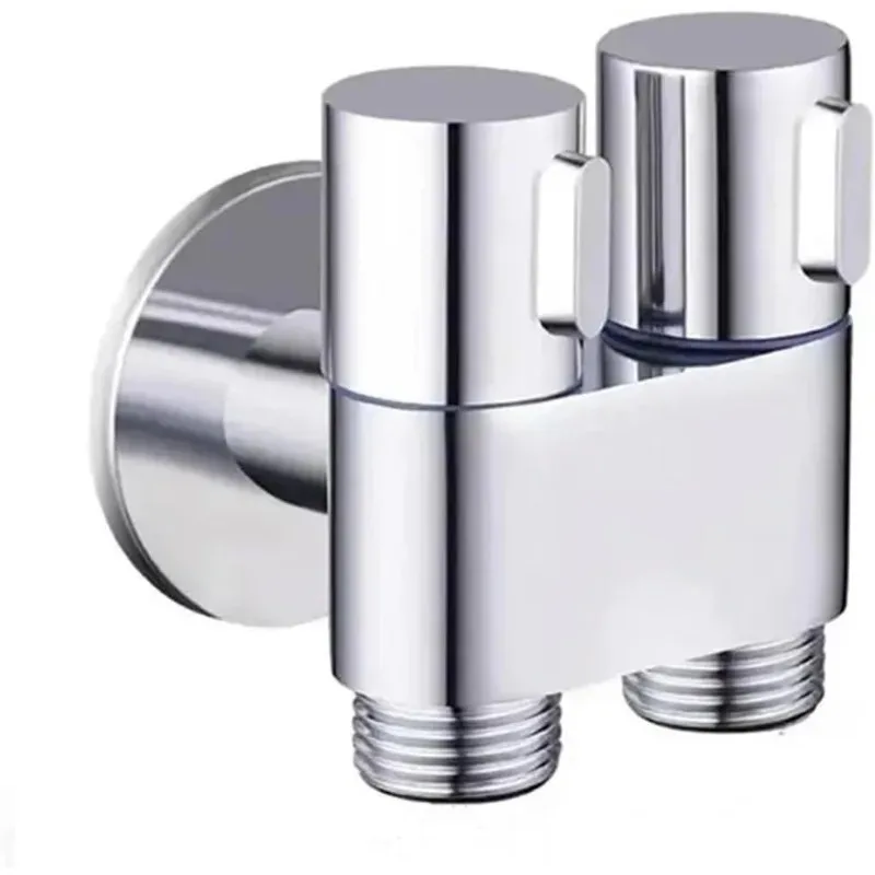 1Pcs G1/2 Three-way Filling Angle Valve Wall Mount One Into Two Out Water Controller Toilet Bidet Cleaning Sprayer Accessories