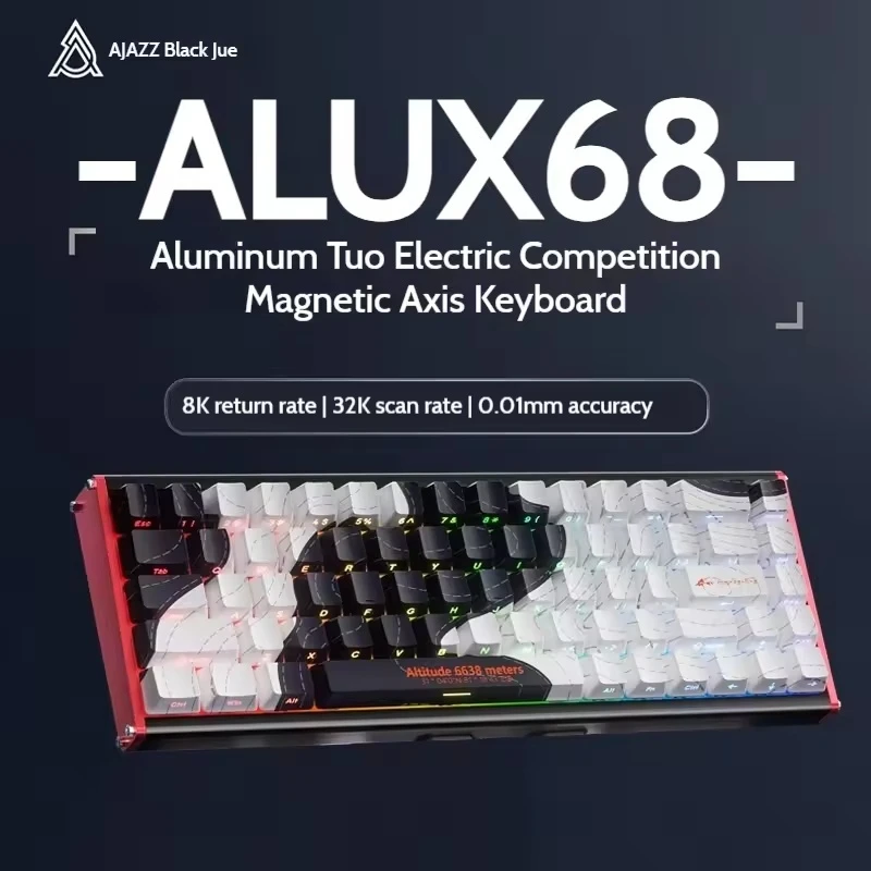 AJAZZ ALUX68 Custom Hot-Swappable Aluminum-Frame Wired RGB Magnetic Switches Mechanical Gaming Keyboard for Windows and Mac
