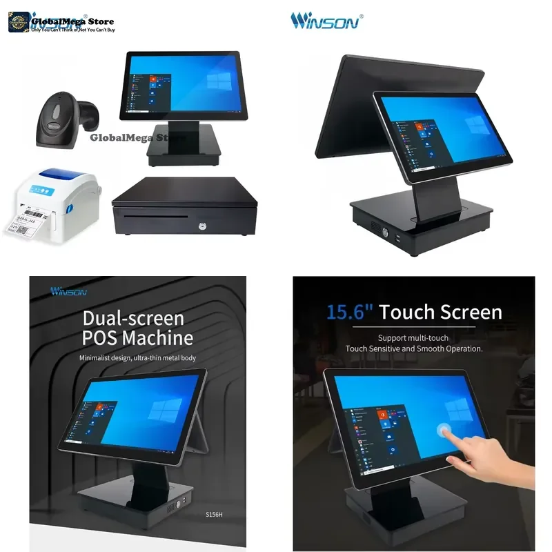 Customized 15.6 Inch Retail Machine Terminal System for Catering Software Function Display All in One POS