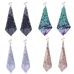 Charm Sequin Non Pierced Clip on Earrings New Geometric Round Shiny Hyperbole Earring Jewelry Women Accessories