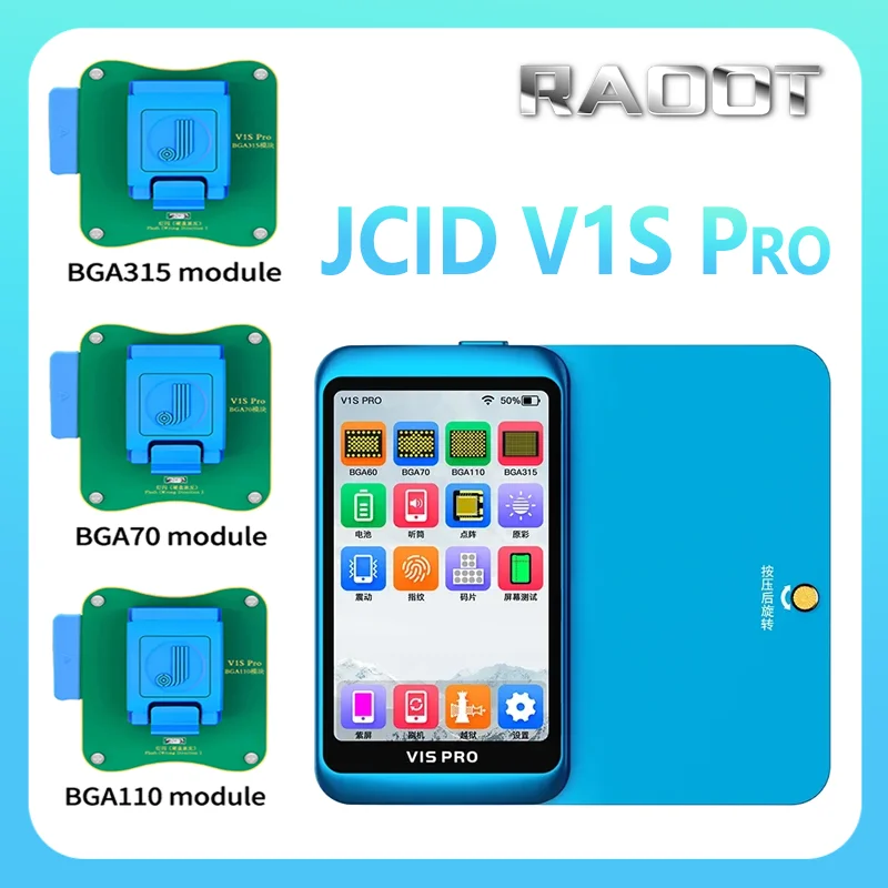 JC JCID V1S Pro Nand Programmer  BGA315/110/70 HDD SN Data Unbind Wifi Read Write Repair iPhone 6-14 Pro Max all iPad