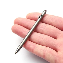 Creative ไทเทเนียมปากกายุทธวิธีมินิธุรกิจลายเซ็นปากกาลูกลื่นแบบพกพากลางแจ้ง Camping Hiking Travel EDC พวงกุญแจ