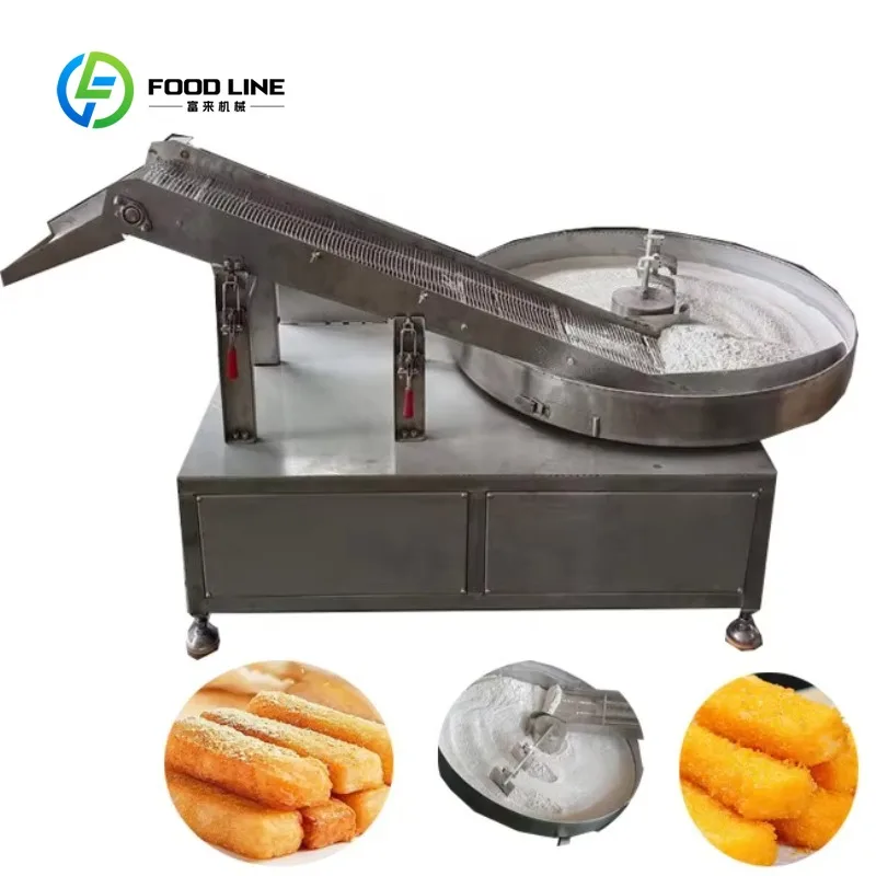Custom Industrial Meat Patty Shrimp Dry Bread Crumbs Coating Machine Fish Fillet Tempura Flour Coating Chicken Breading Machine