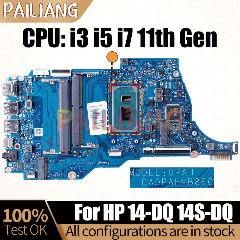 For HP 14-DQ 14S-DQ Laptop Mainboard DA0PAHMB8E0 i3 i5 i7 11th Gen M20693-601 M20689-601Notebook Motherboard