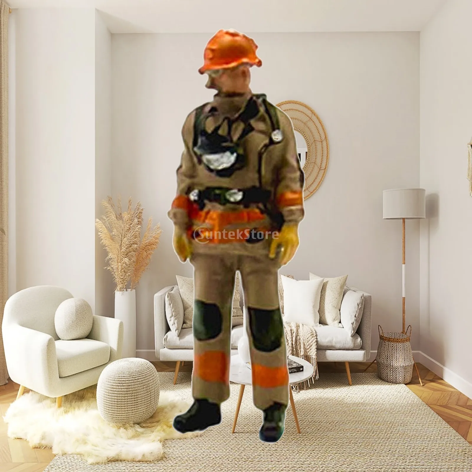 Mini Firefighter Figure 1 64 Scale ABS Realistic Tiny People Model Accessory for Diorama Displays and Sand Table