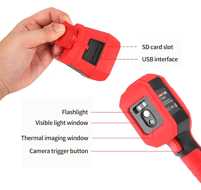 UNI-T UTi260B Handheld Infrared Thermal Imager With Thermal Camera Lens Resolution 256 x 192 (Including Battery) With IP65