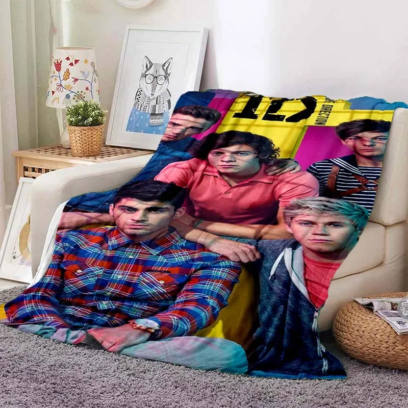 One D-Direction Band Member Print Flannel Blanket Ultra Soft Warm Throw For Game Room Bedroom Living Room Indoor Home Decor Gift