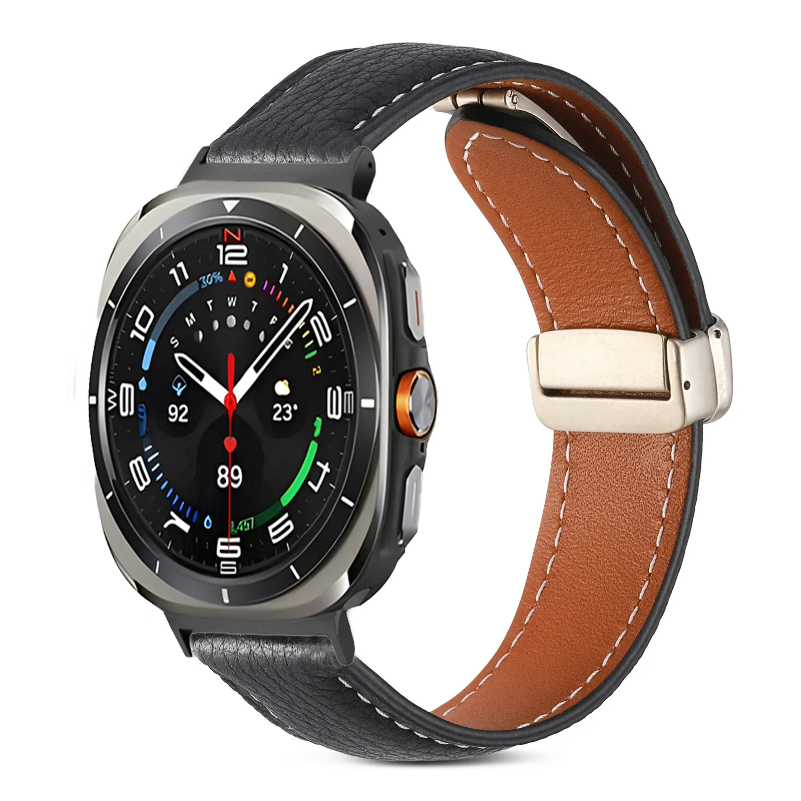 Магнитный кожаный ремешок для Samsung Galaxy Watch 8 Ultra 47 мм, удобный браслет-браслет Galaxy Watch Ultra, аксессуары для ремня