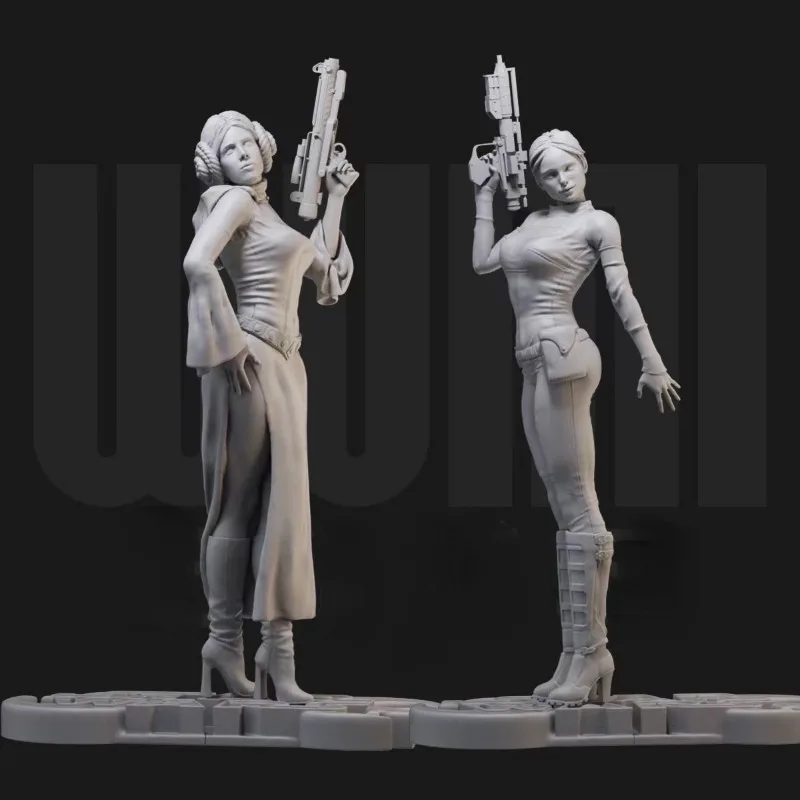 1/24 Scale Future Female Warrior Fantasy Miniature Resin Figure Assembled Model Kit Unassembled Unpainted Diorama Toy Sculpture