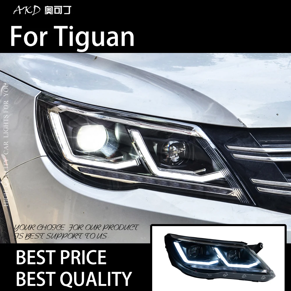 

Car Lights For Tiguan 2007-2012 LED Auto Headlights Assembly Upgrade 2021 Design Bicofal Lens Dynamic Lamp Accessories Facelift