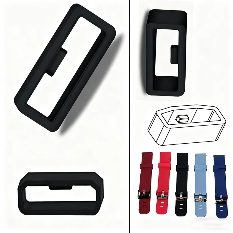 J78A 5pcs 20/22/26mm Rubber Watchbands Strap Loop Ring Silicone Watch Bands Accessories Holder for Garmin Fenix7 7X 6X 6 5x 5