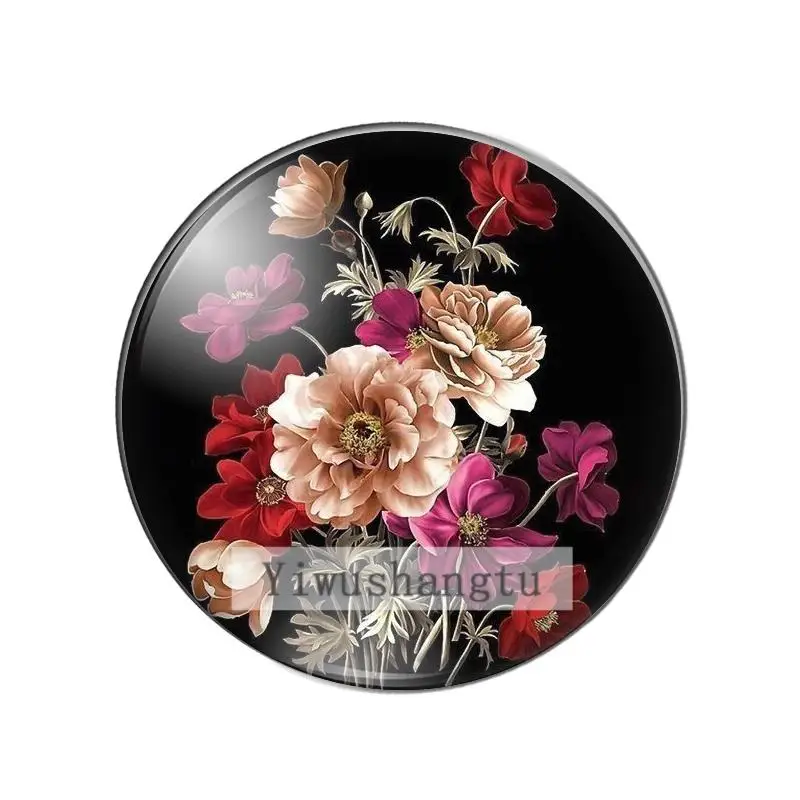 Beauty Vintage Flowers Rose Daisy 8mm/10mm/12mm/18mm/20mm/25mm Round photo glass cabochon demo flat back Making findings ZB0543